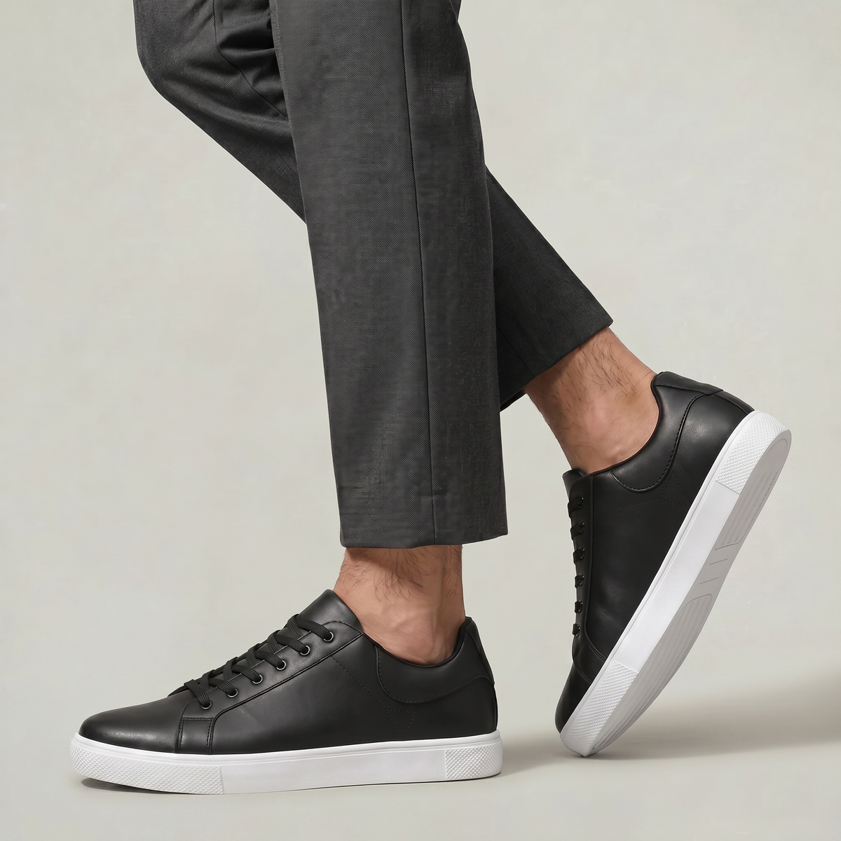 Men's Leather Lace Up Low Top Sneakers