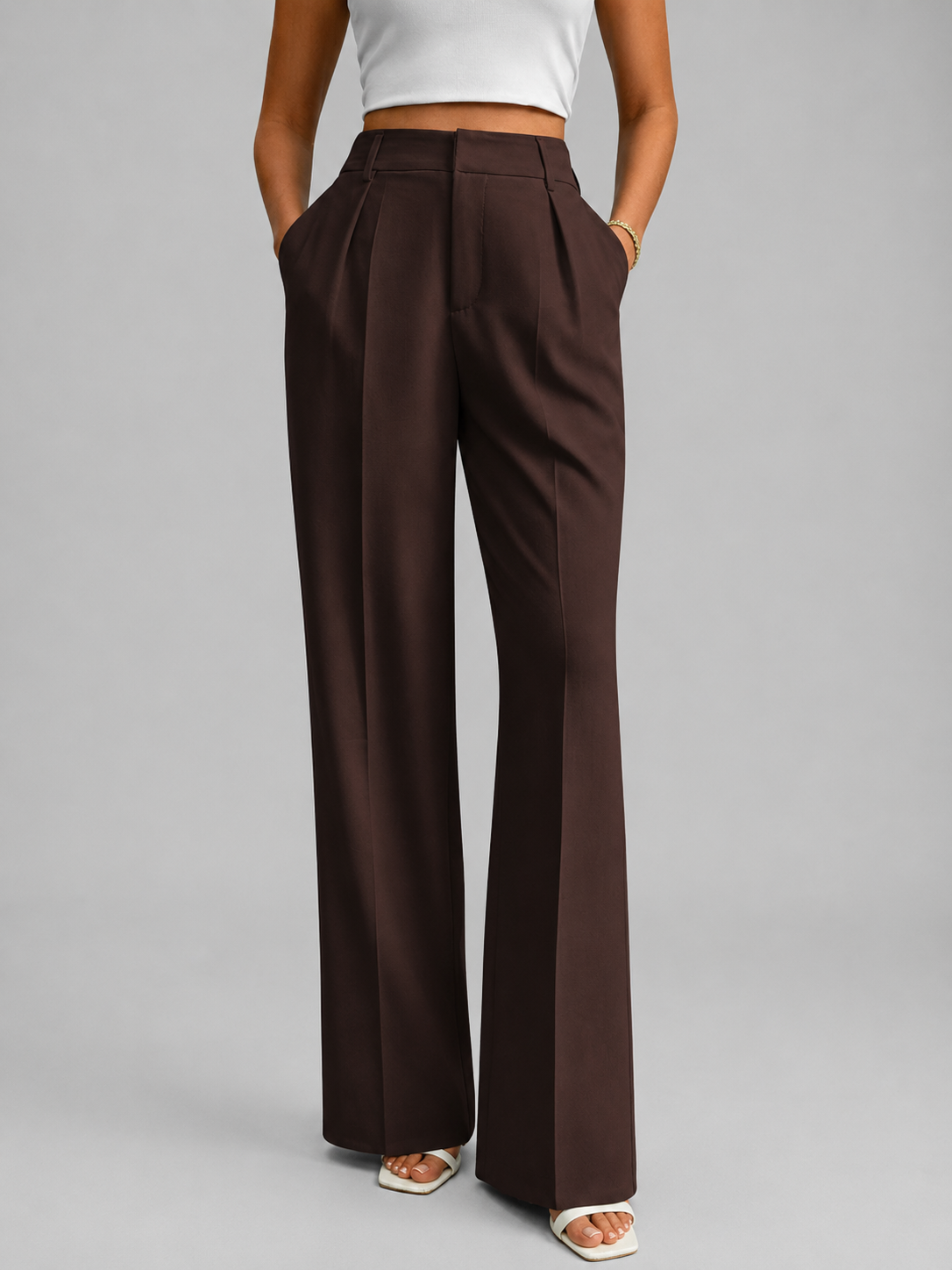 Women's High Waisted Wide Leg Trousers – Tailored Everyday Style