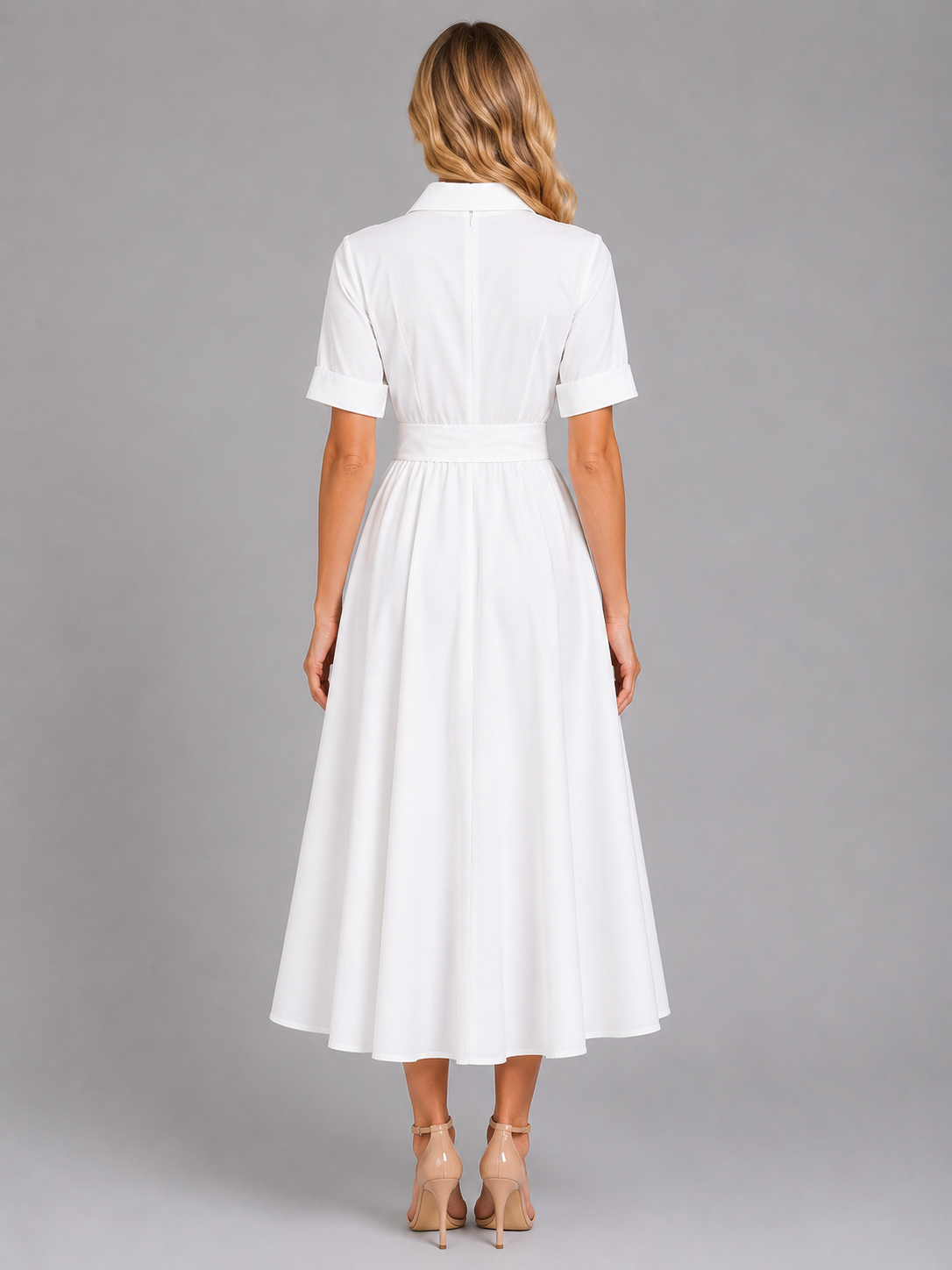 Women’s Striped Shirt Maxi Dress – Tie Waist Summer Style