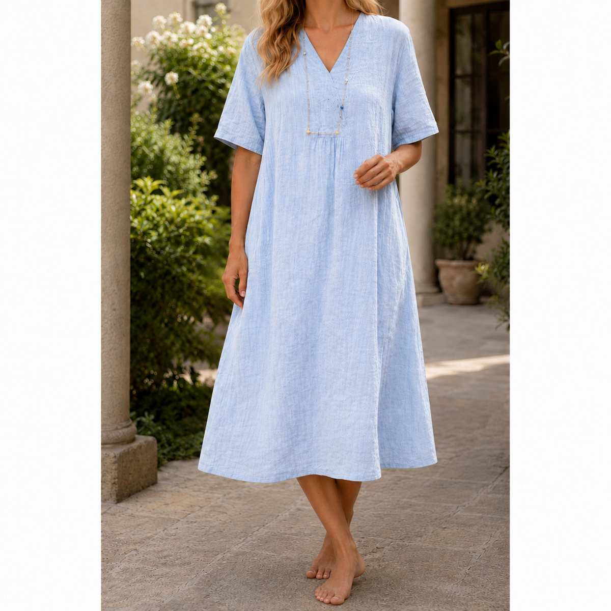 Anouk-Kate Crinkle Midi Dress