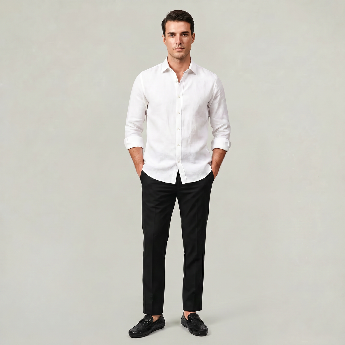 Men's Woven Leather Slip-On Driving Loafers