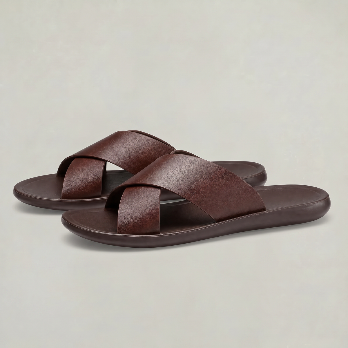 Men's Cross Strap Slide Sandals - Anti-Slip Home Slippers