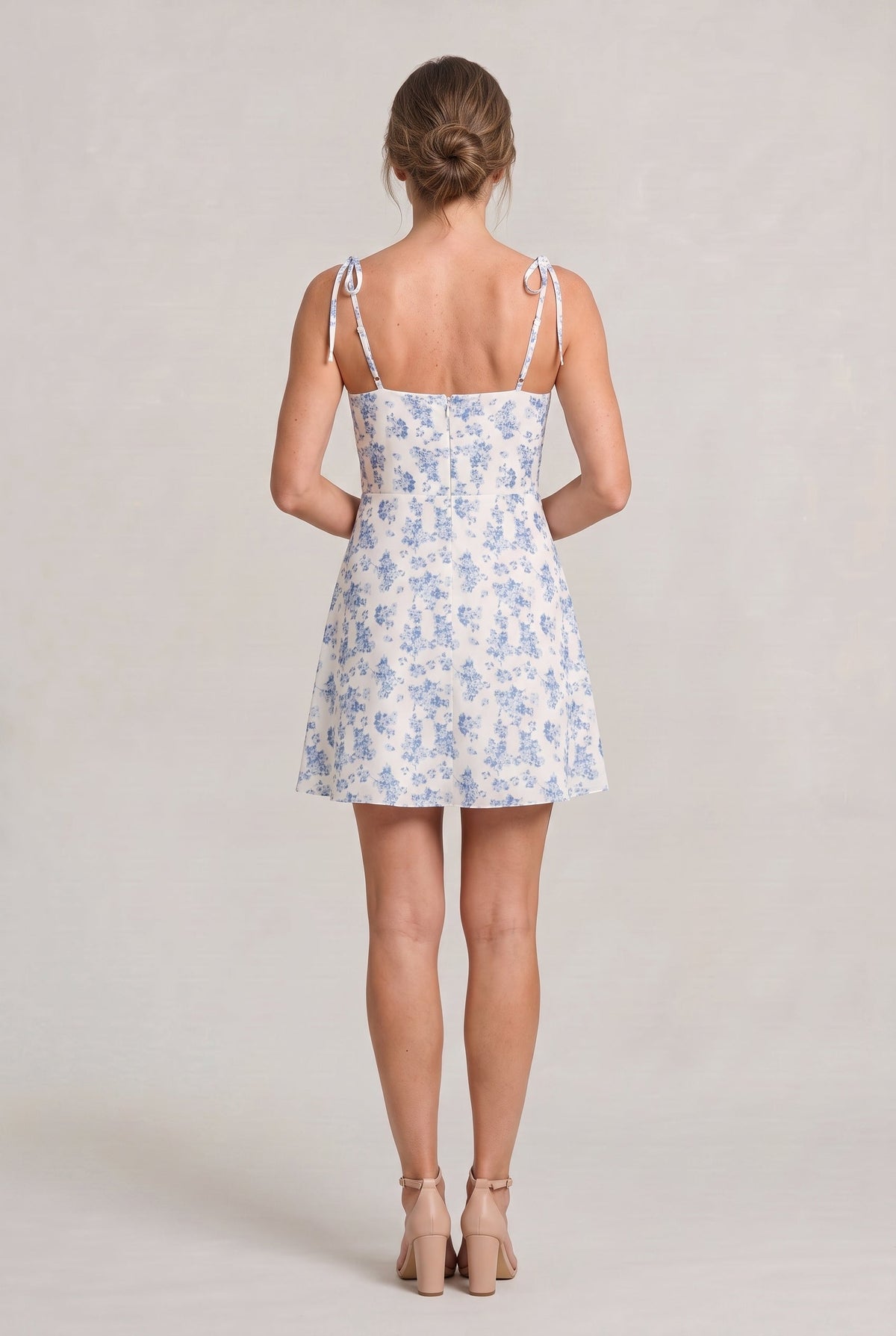 Women's Floral Print Tie Strap Mini Dress