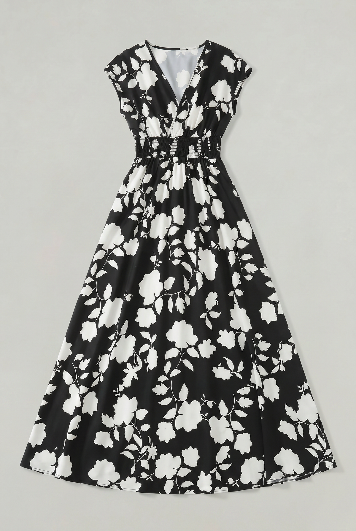 Women’s V-Neck Floral Print Summer Maxi Dress