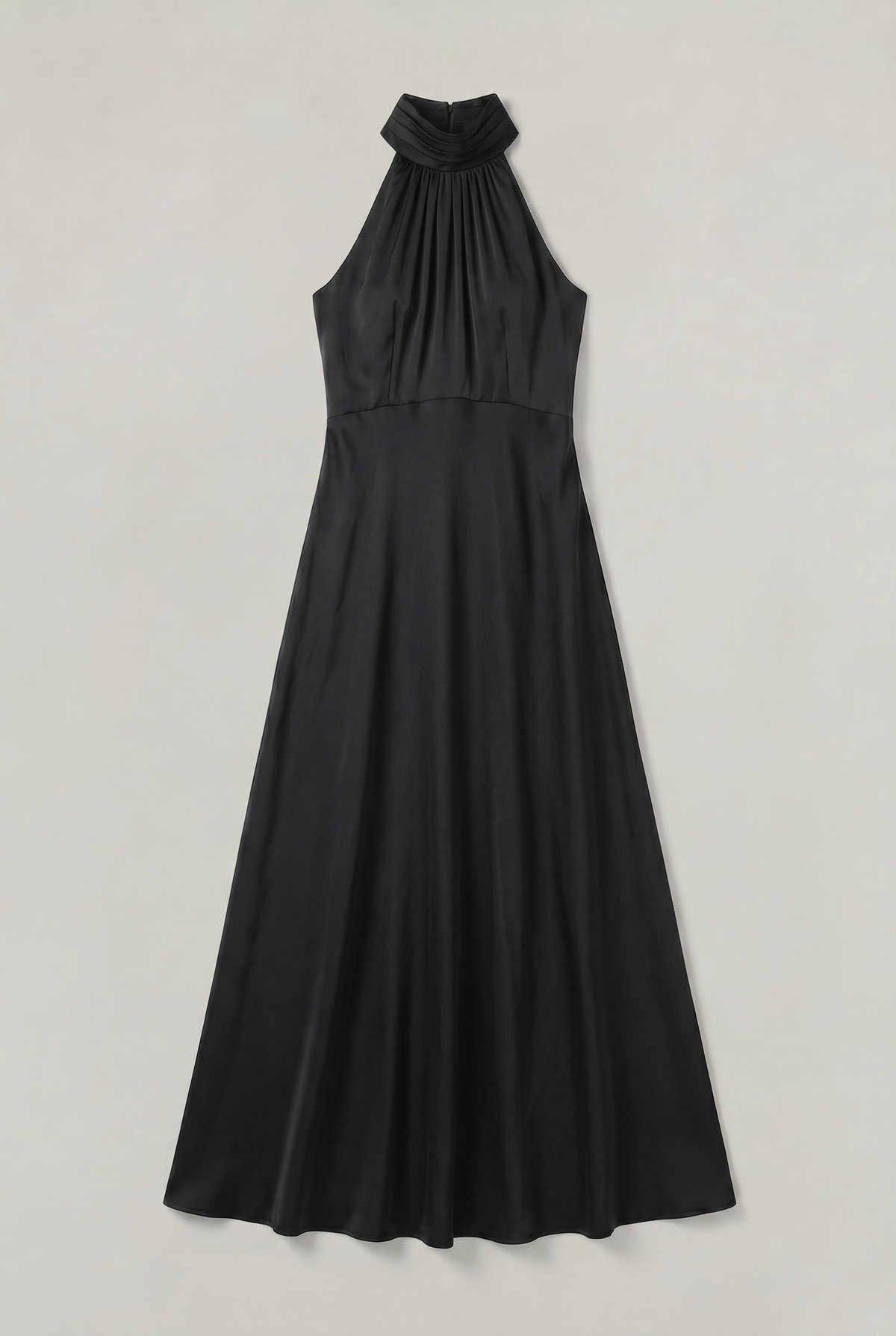 Women's Satin High Neck Bridesmaid Maxi Dress