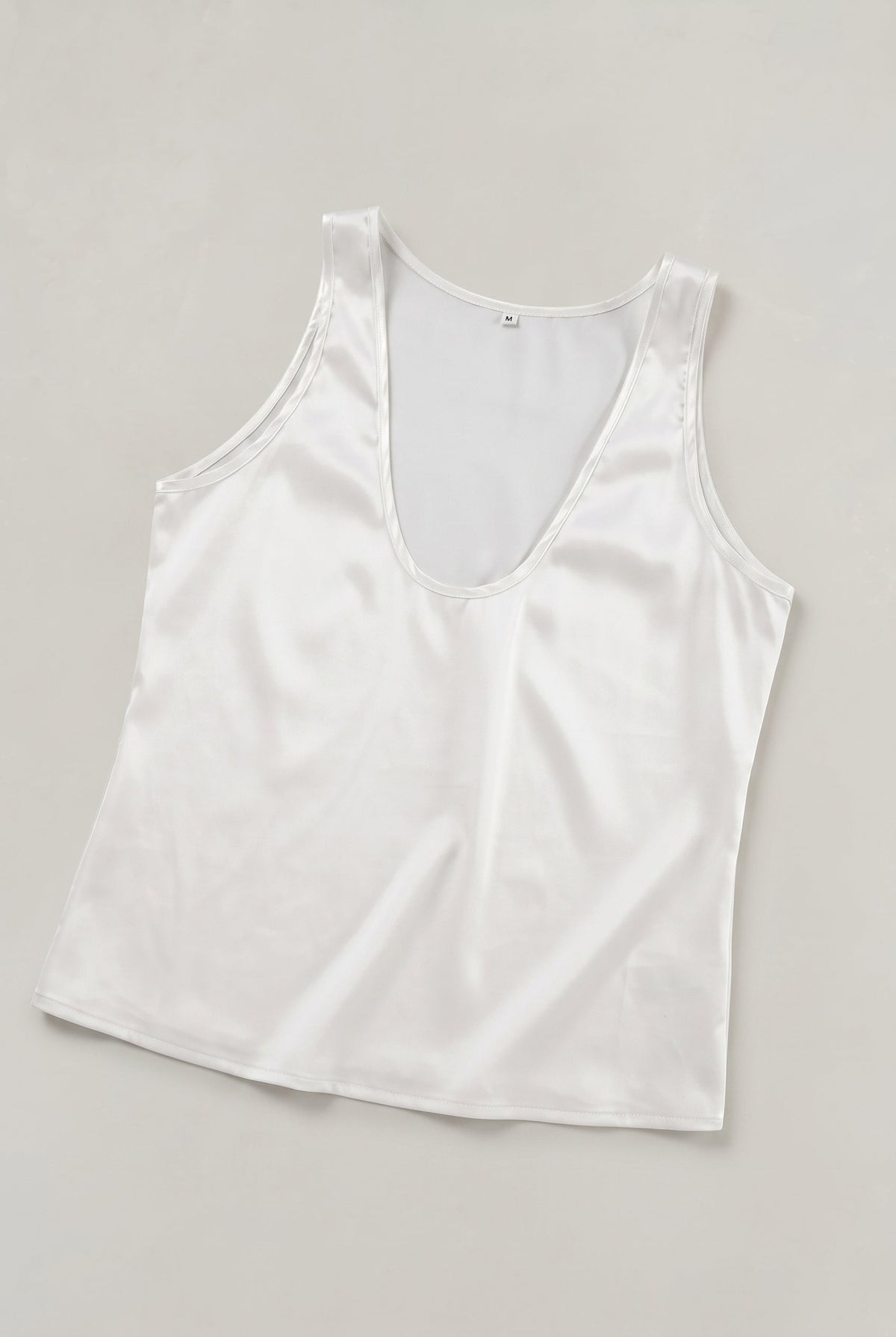Women's Deep V-Neck Satin Tank Top