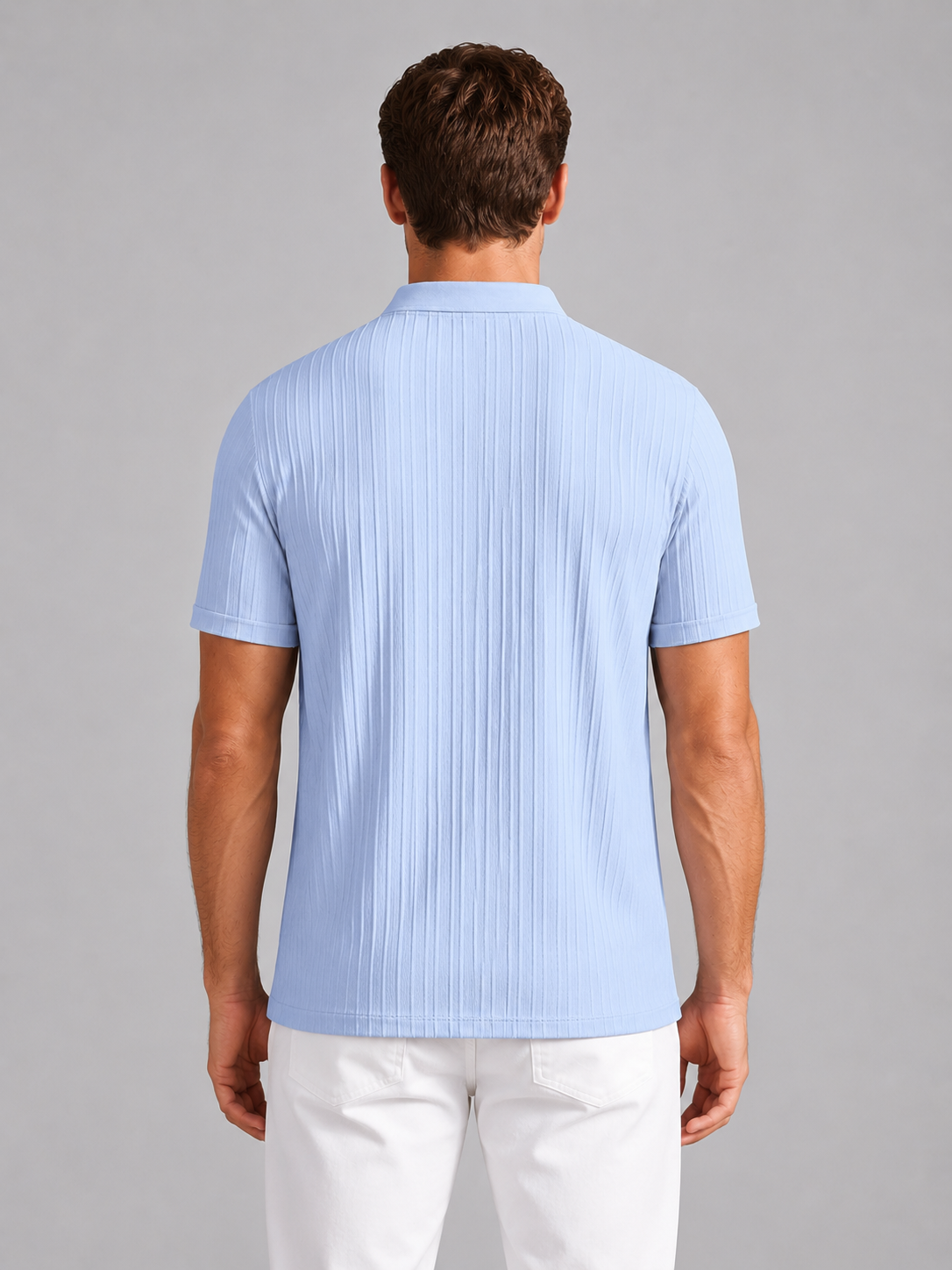 Men's Ribbed Henley Shirt – Lightweight Summer Top