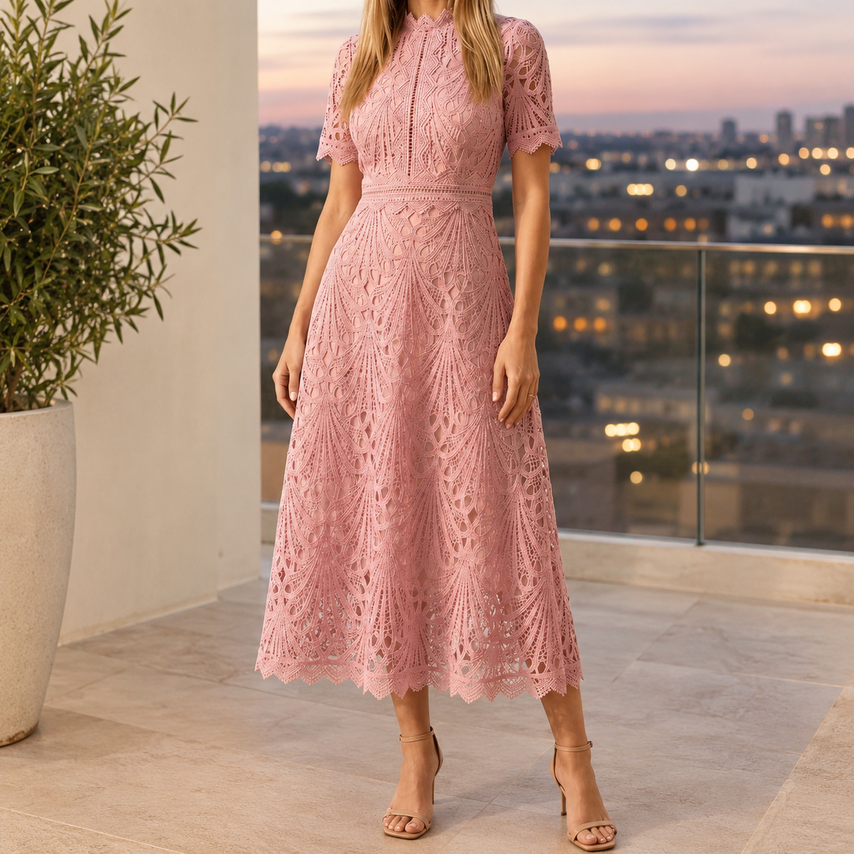 Yara-Louise Lace Midi Dress