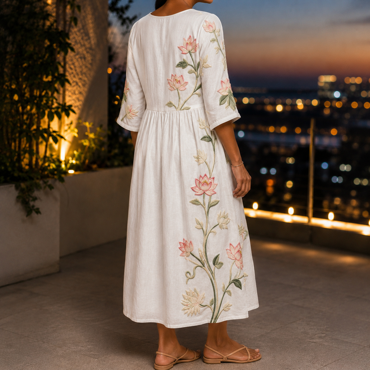 Willa Embroidered Midi Dress