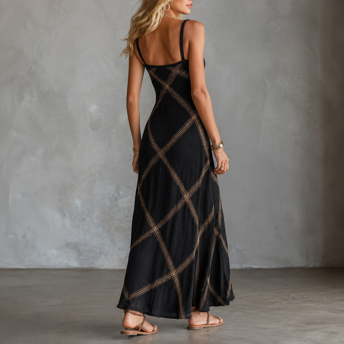 Carmen-Mae Geometric Maxi Dress