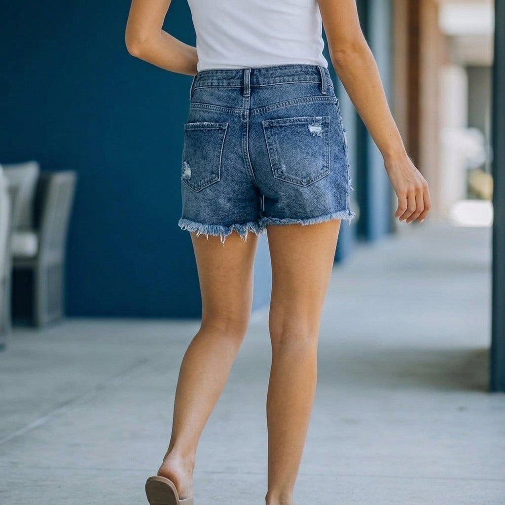 Celeste Distressed Shorts