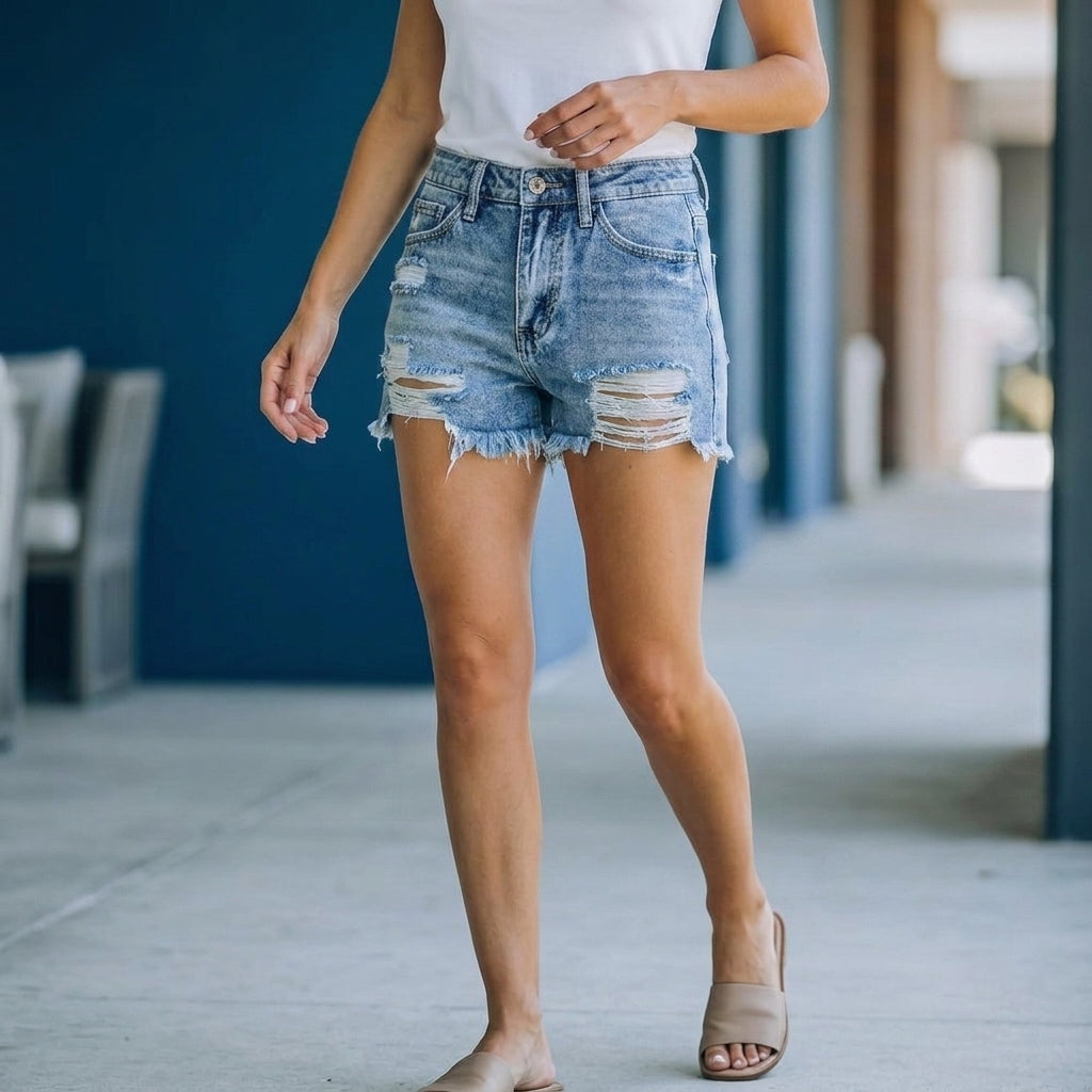 Celeste Distressed Shorts