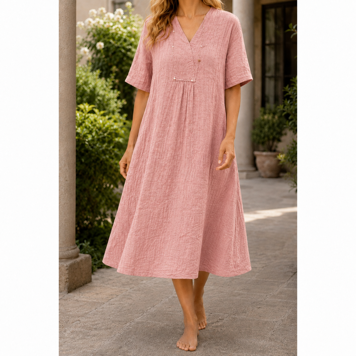 Anouk-Kate Crinkle Midi Dress