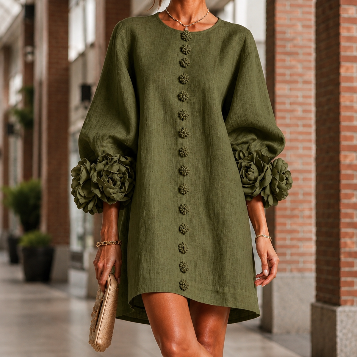 Elise Floral Cuff Dress