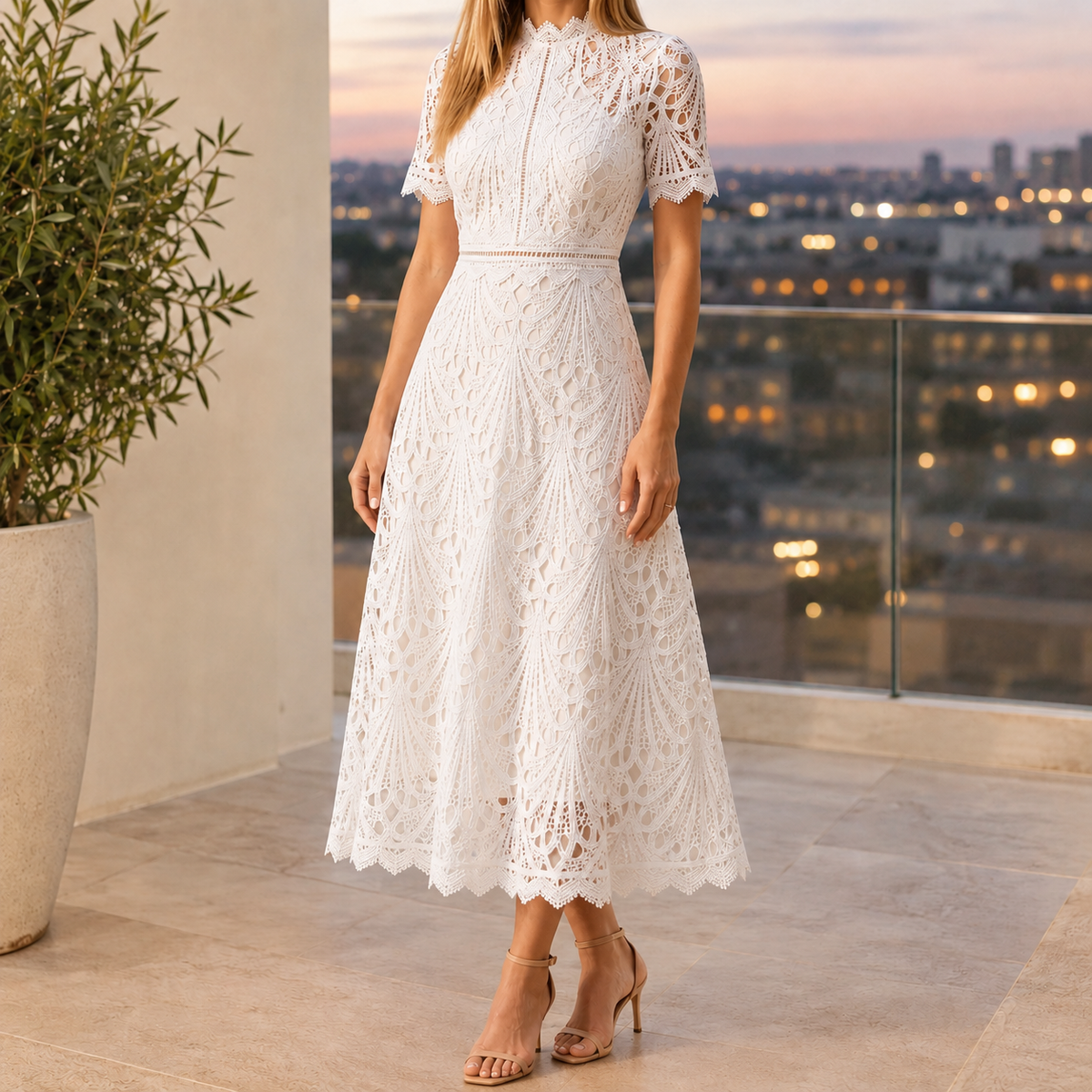 Yara-Louise Lace Midi Dress