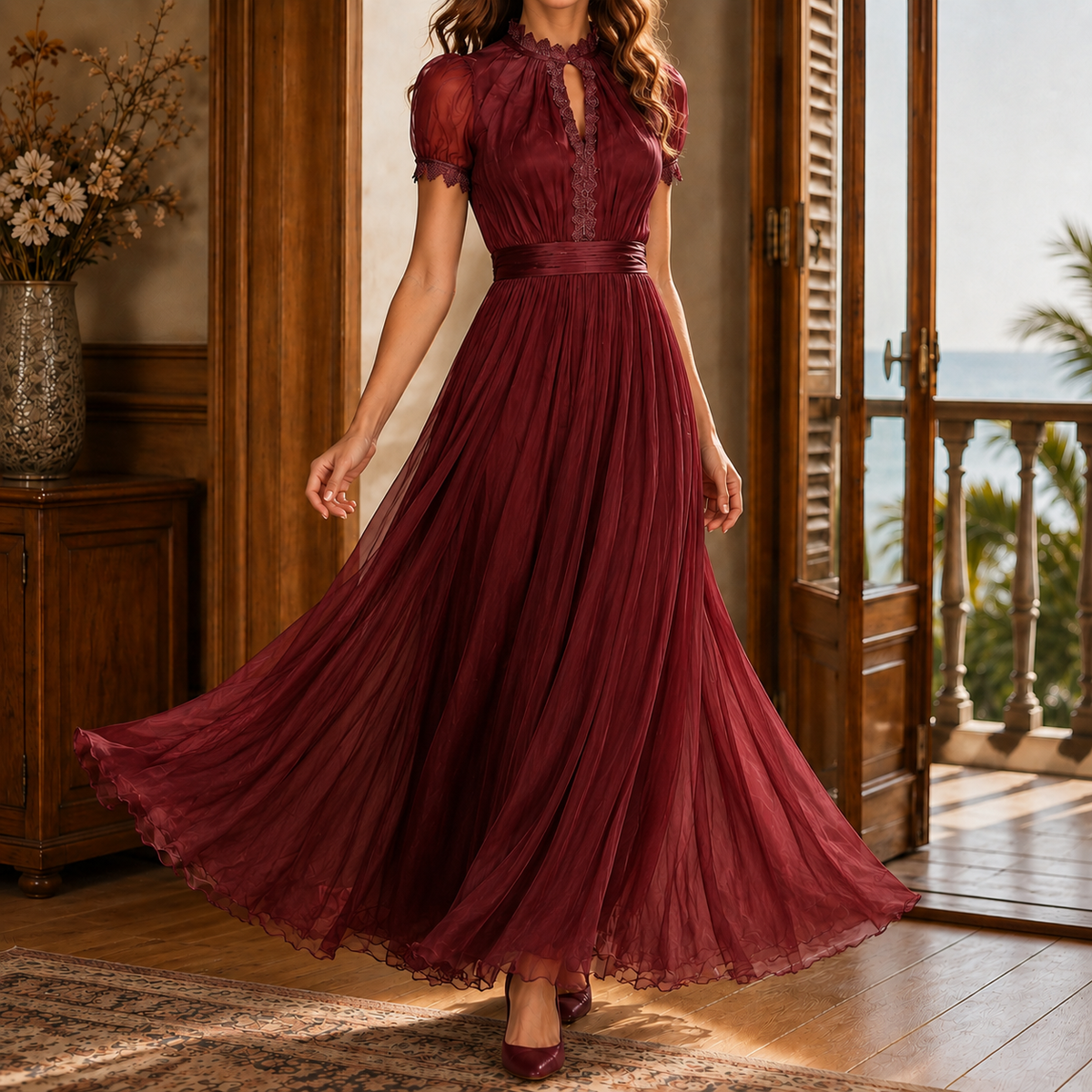 Theodora-Mae Keyhole Maxi Dress