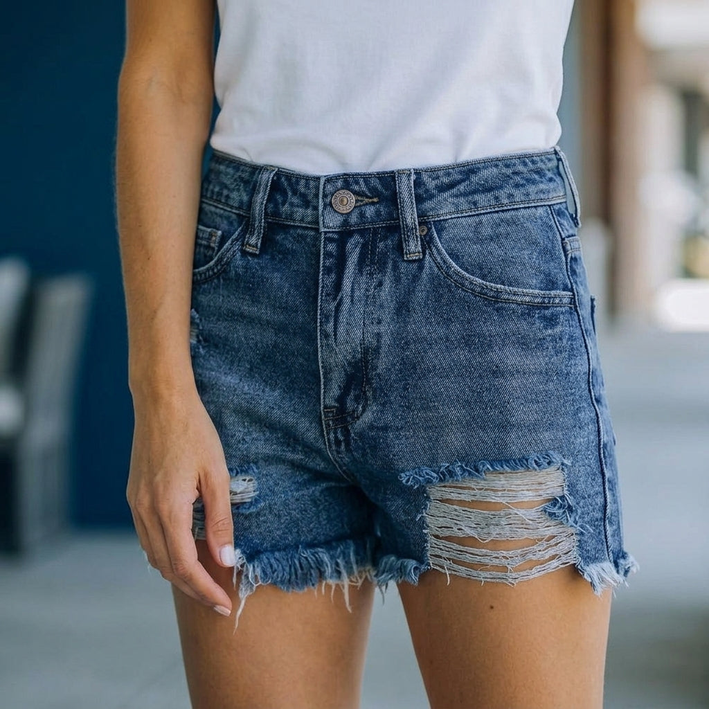 Celeste Distressed Shorts