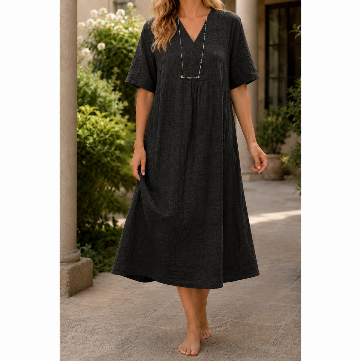 Anouk-Kate Crinkle Midi Dress