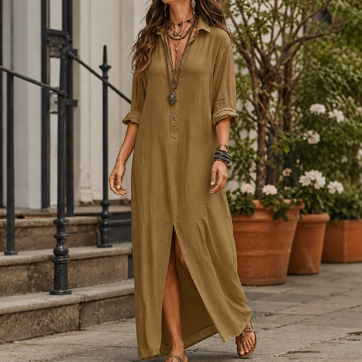 Marcella Maxi Shirt Dress