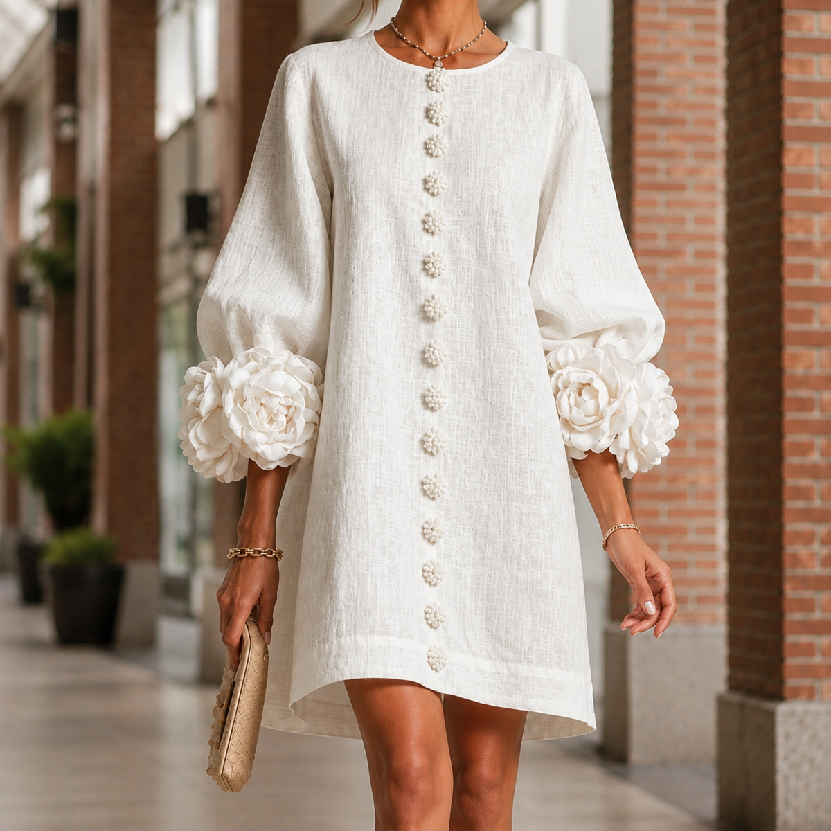 Elise Floral Cuff Dress