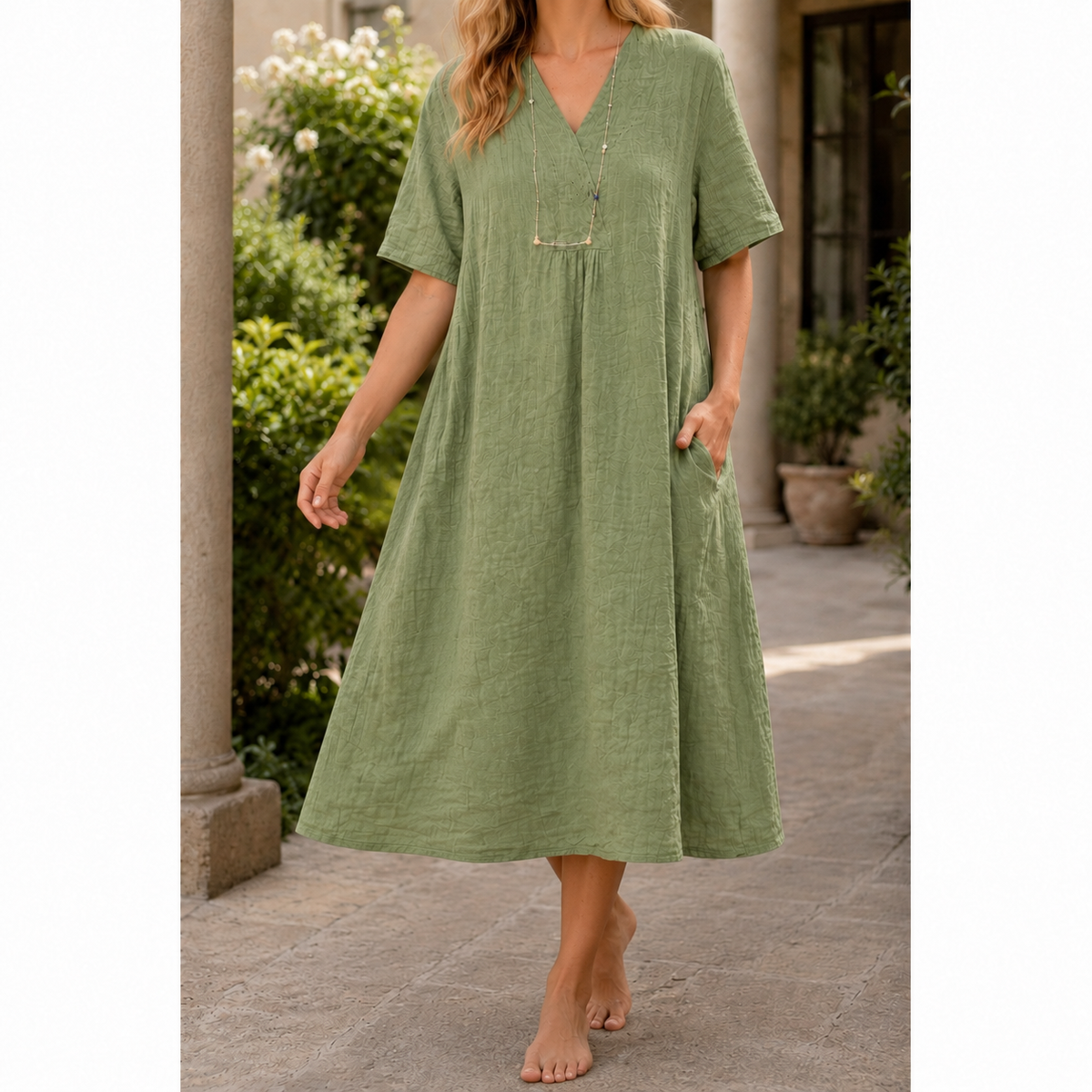 Anouk-Kate Crinkle Midi Dress