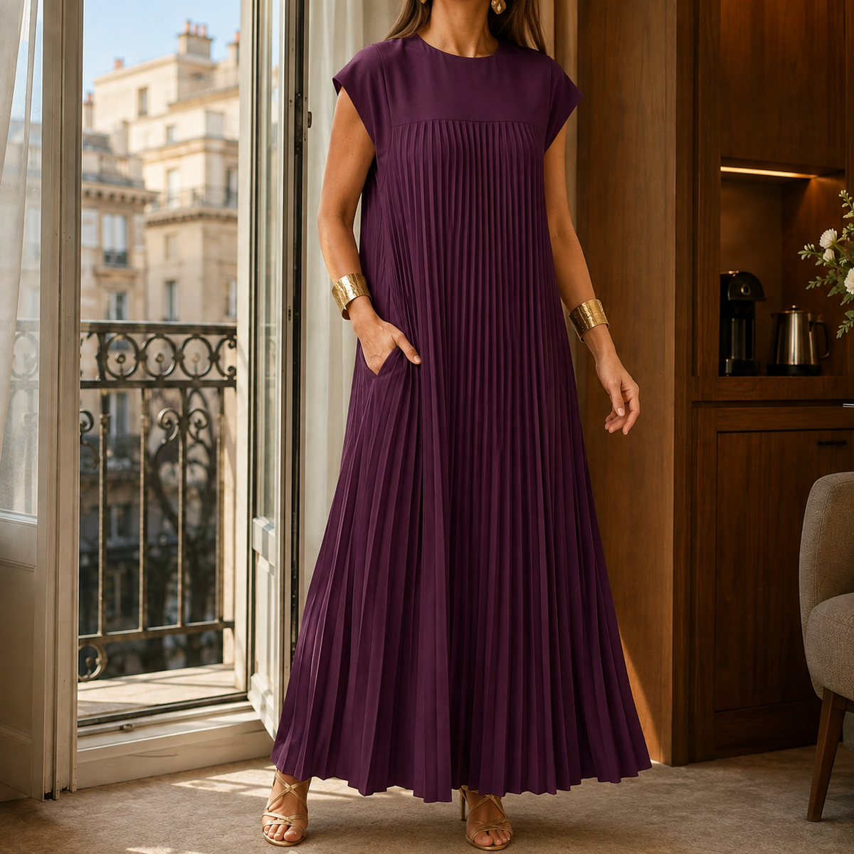 Willa Pleated Maxi Dress